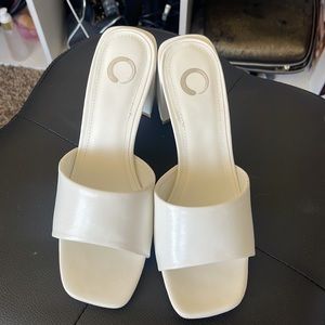 Brand New Size 7/7.5 White Mules